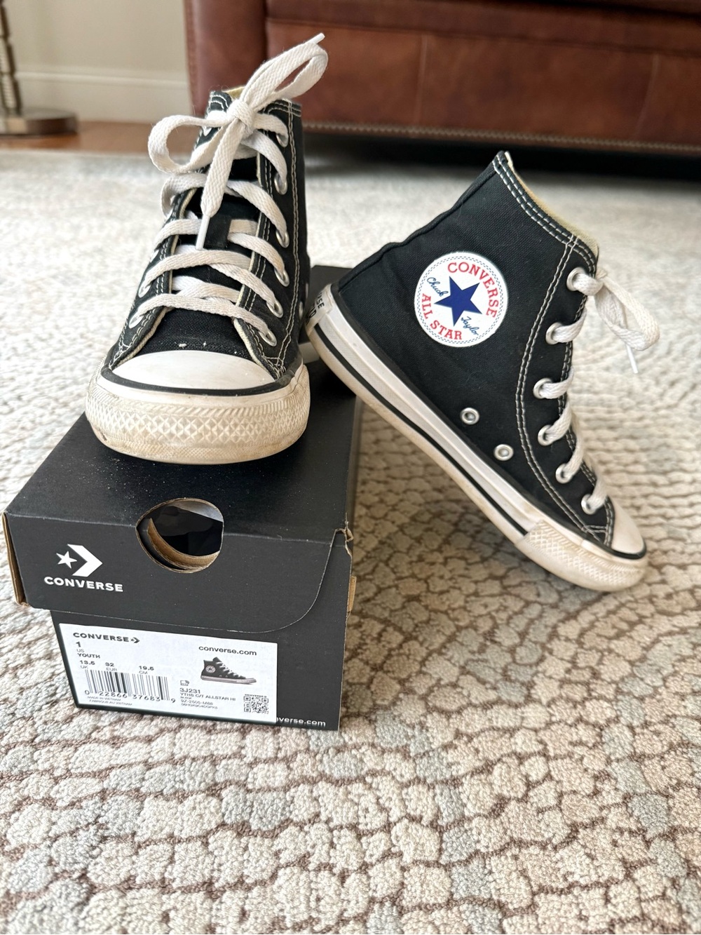 Converse Chuck Taylor All Star High Tops Kids Size 1 Black